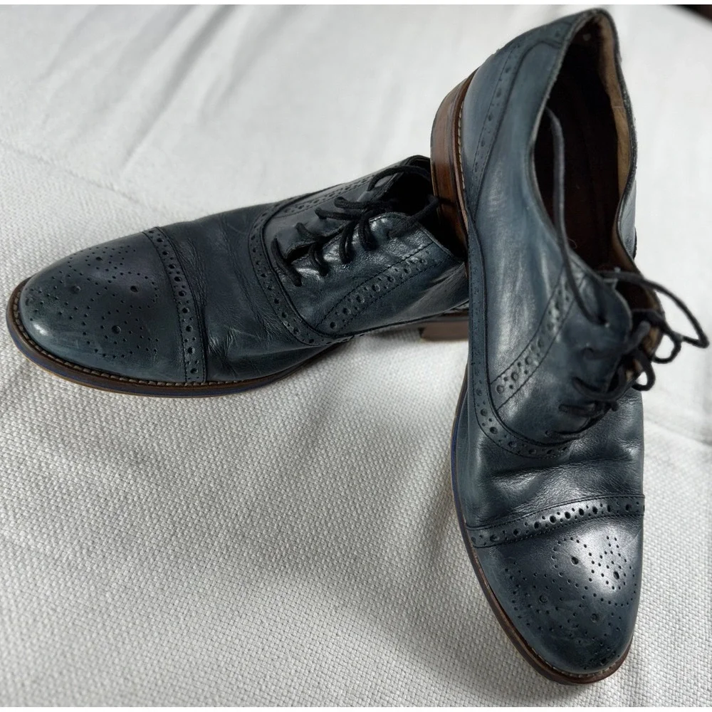 Johnston & Murphy Shoes Mens Size 10 Oxford Brogue‎ Leather Dress Formal Lace Up